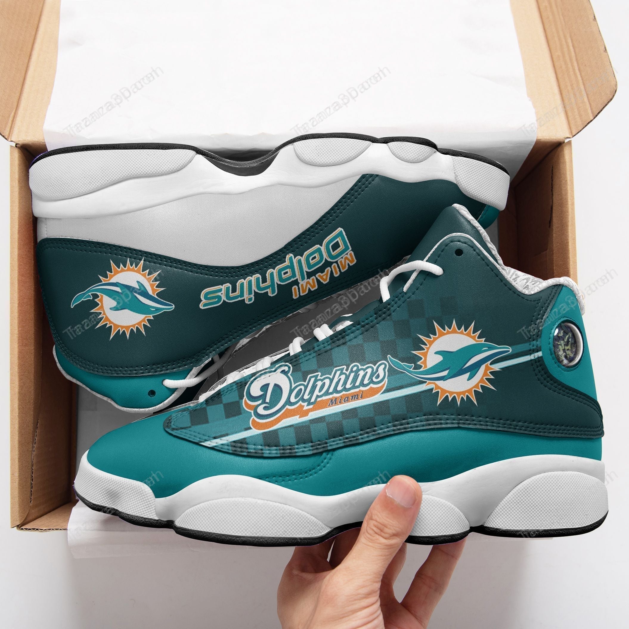 Ideafootwear Miami Dolphins AJ13 Sneakers Shoes For Men And Women 52