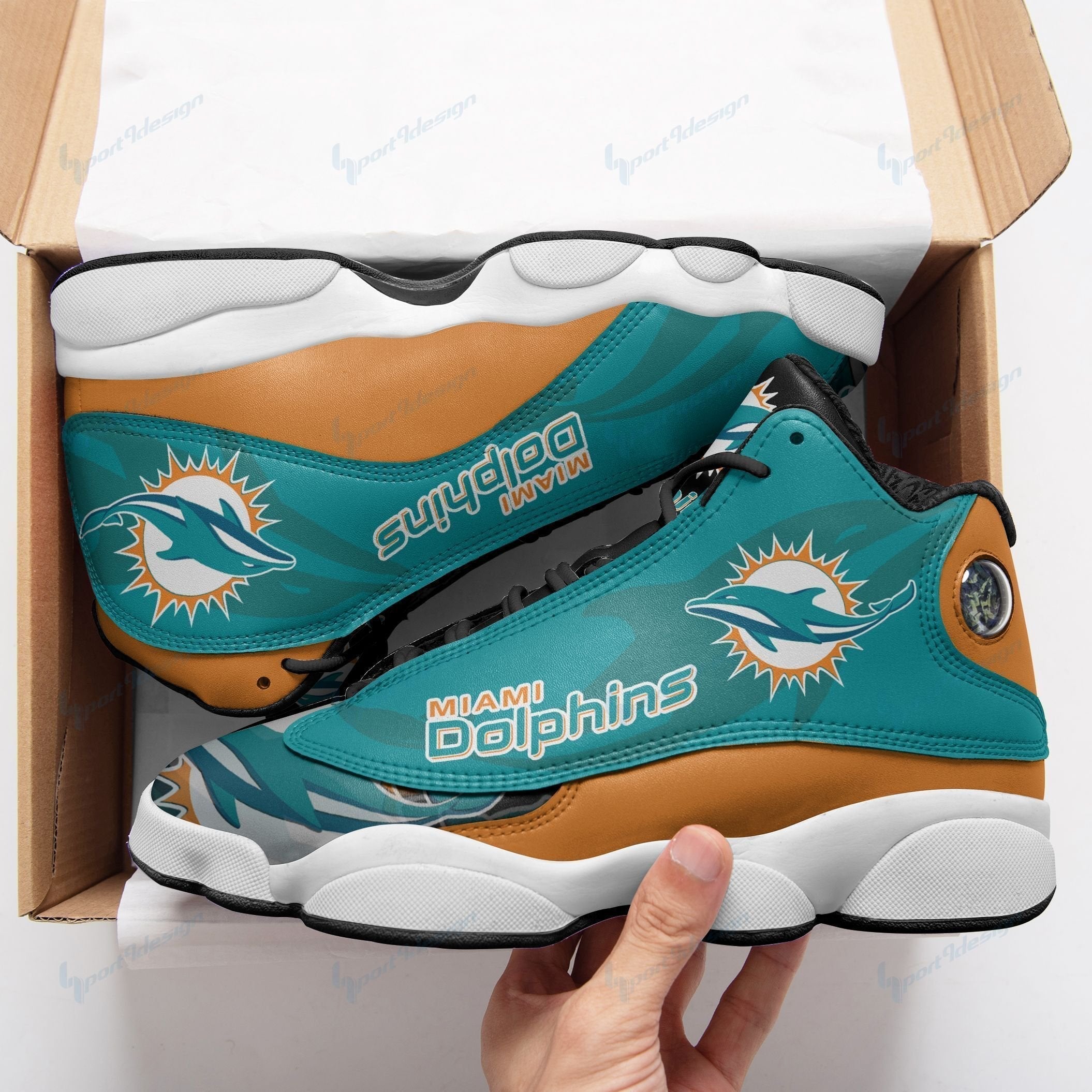 Ideafootwear Miami Dolphins AJ13 Sneakers Shoes For Men And Women 56