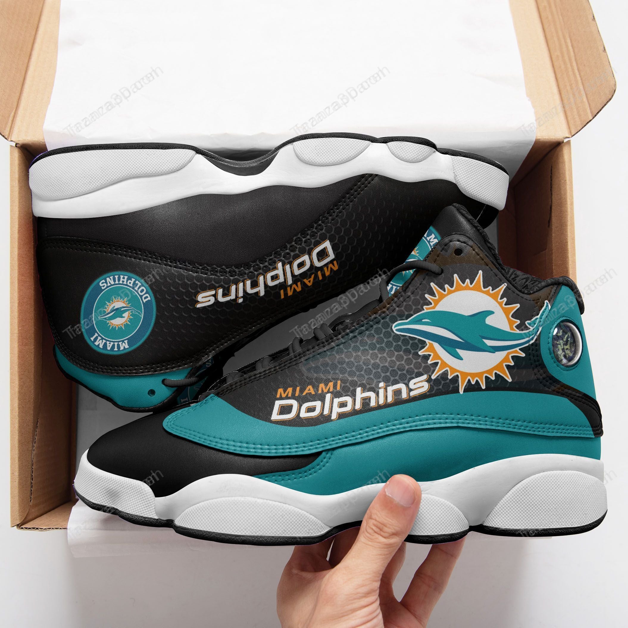 Ideafootwear Miami Dolphins AJ13 Sneakers Shoes For Men And Women 43