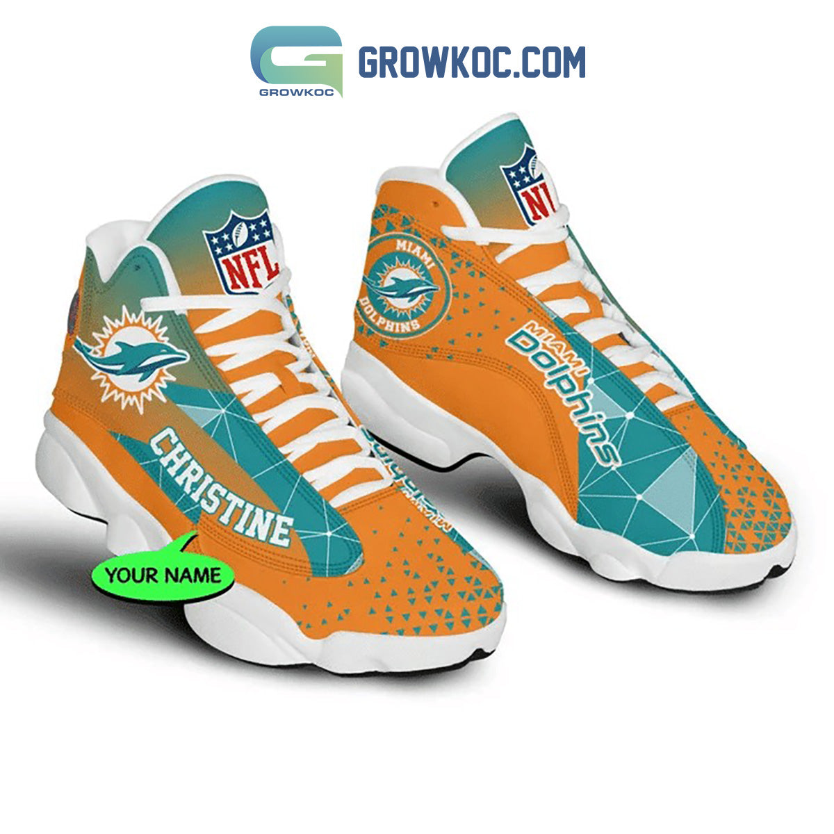 Ideafootwear Miami Dolphins AJ13 Sneakers Shoes For Men And Women 15