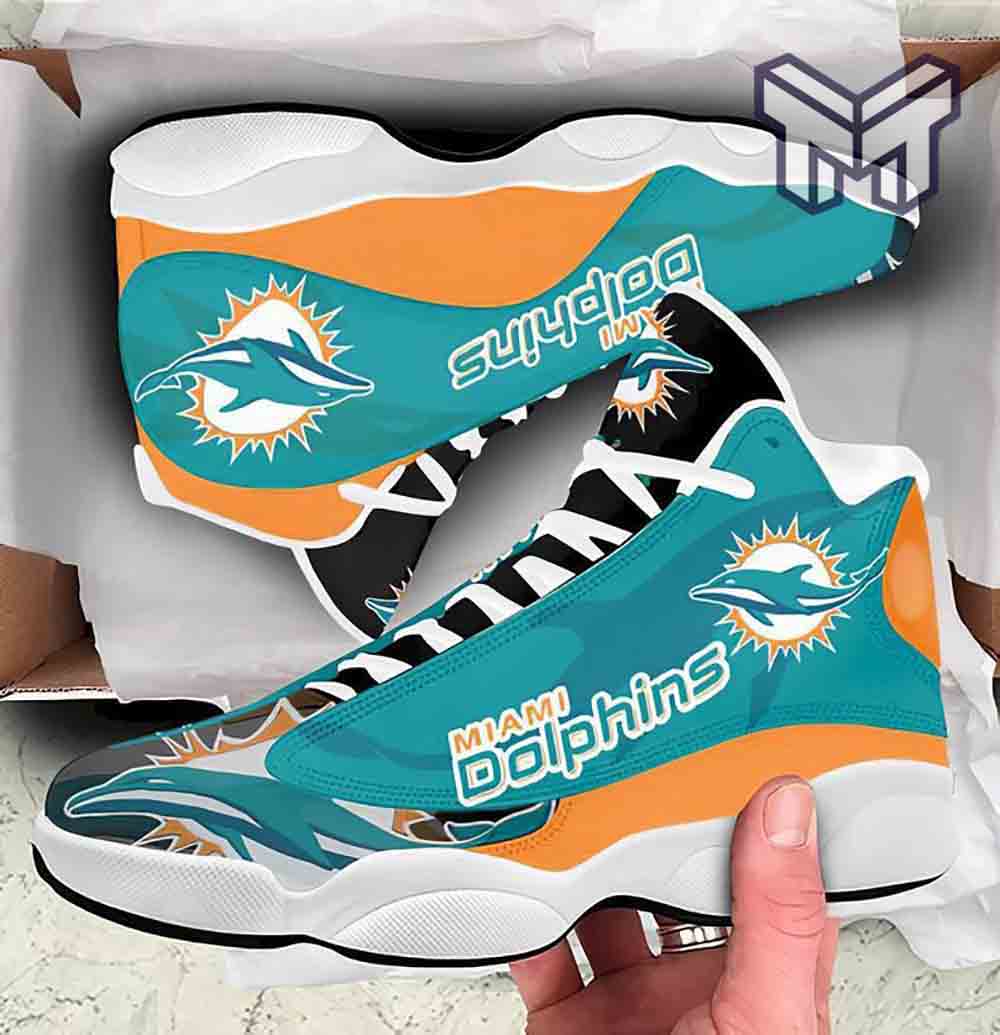 Ideafootwear Miami Dolphins AJ13 Sneakers Shoes For Men And Women 19
