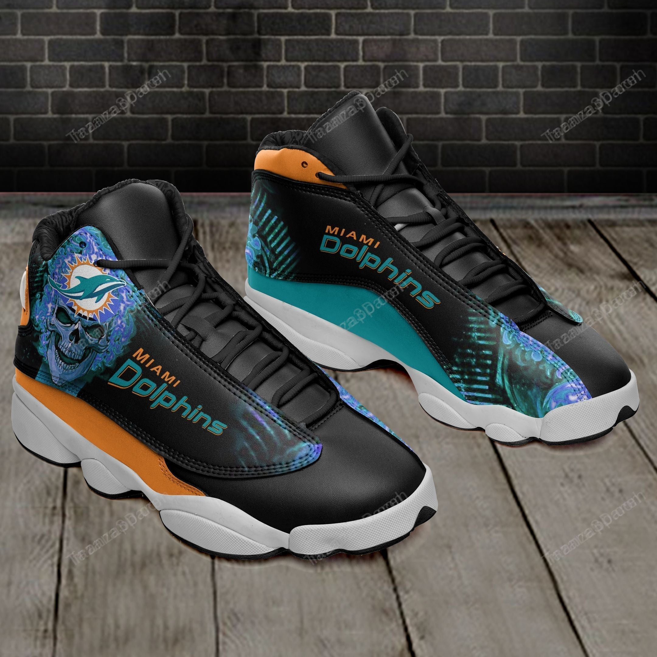 Ideafootwear Miami Dolphins AJ13 Sneakers Shoes For Men And Women 49