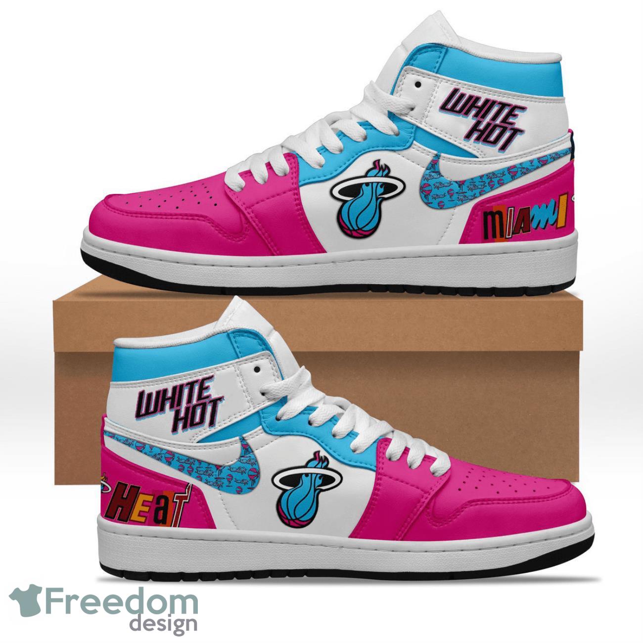 Ideafootwear Miami Heat AJ1 High Sneakers Shoes For Men And Women 6