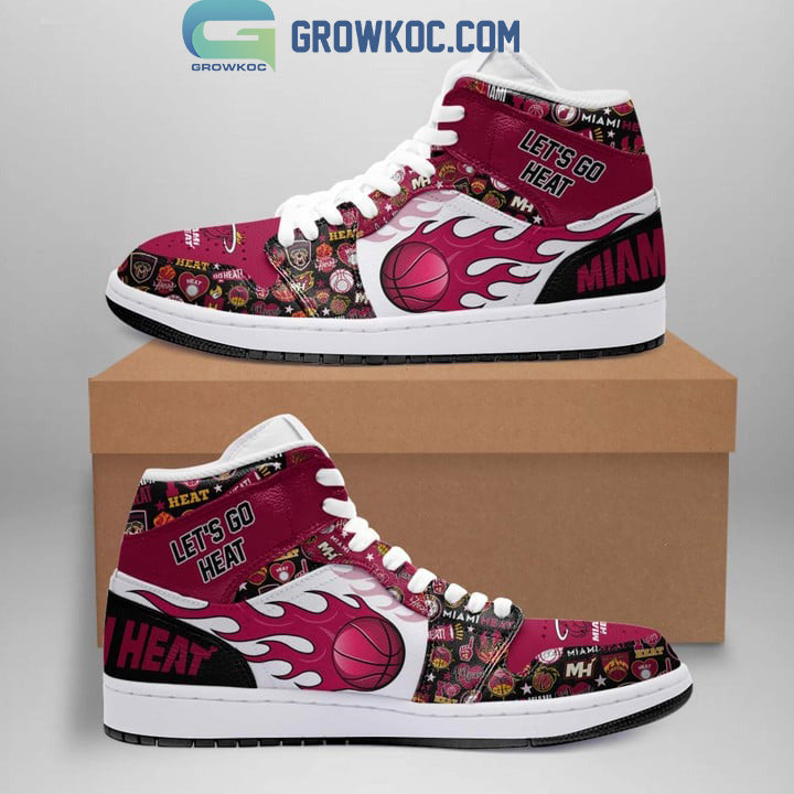 Ideafootwear Miami Heat AJ1 High Sneakers Shoes For Men And Women 5