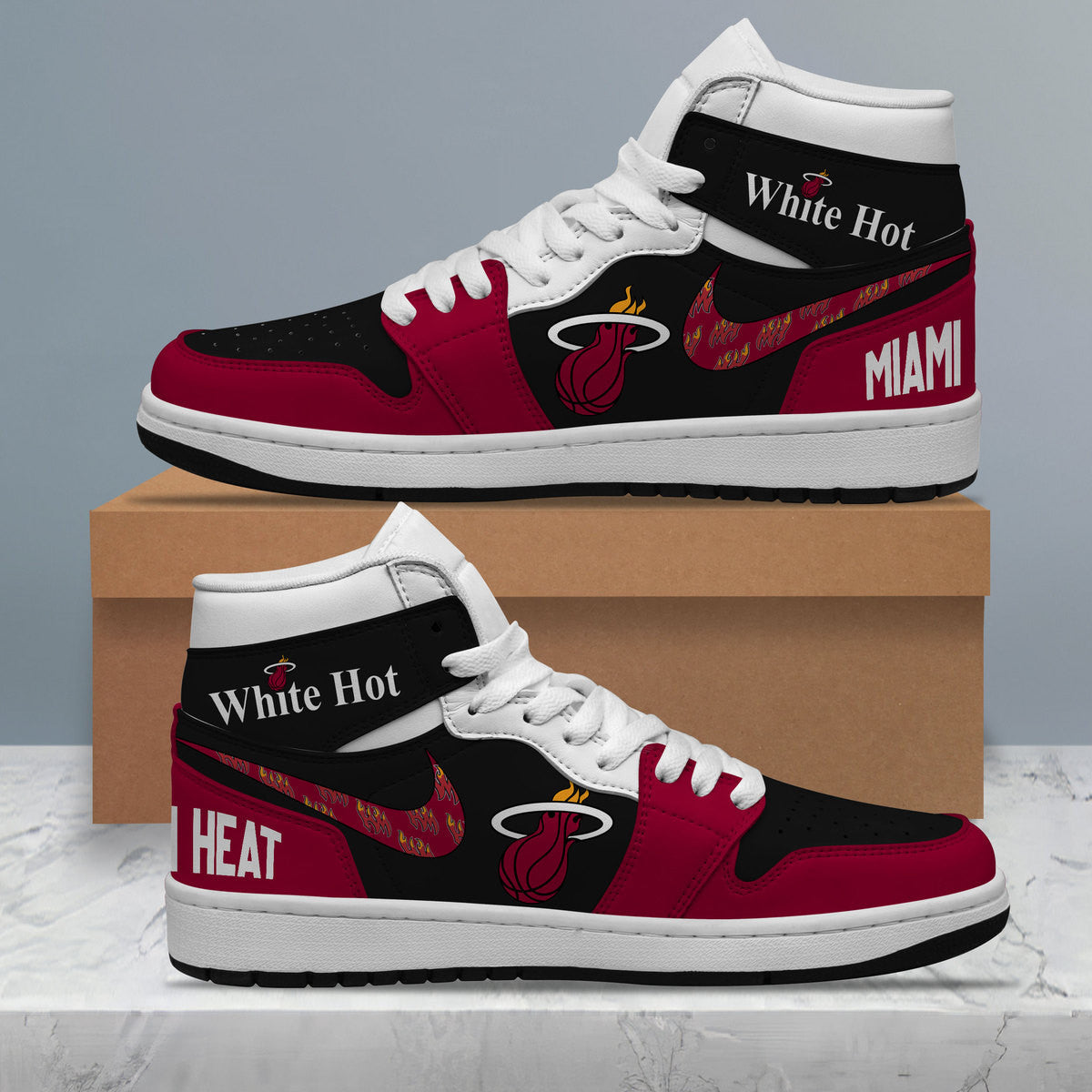 Ideafootwear Miami Heat AJ1 High Sneakers Shoes For Men And Women 11