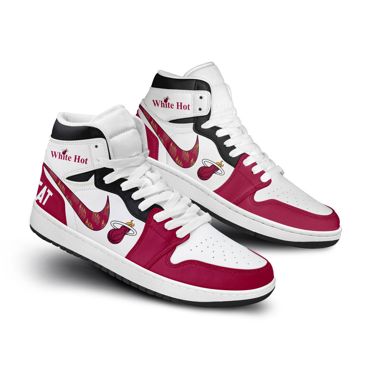 Ideafootwear Miami Heat AJ1 High Sneakers Shoes For Men And Women 10
