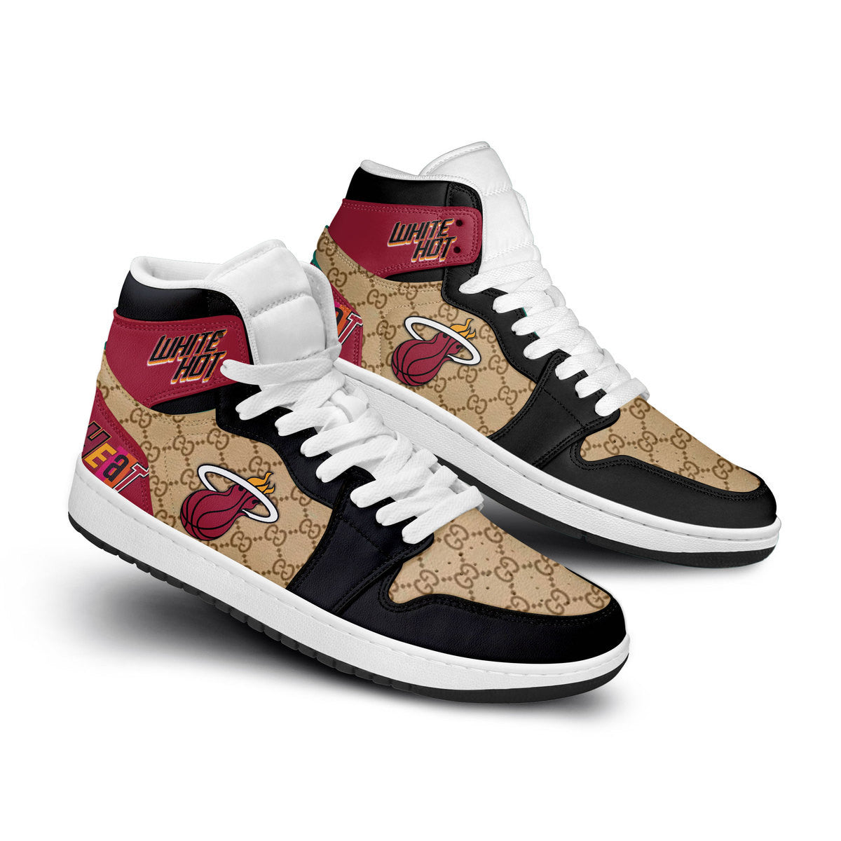 Ideafootwear Miami Heat AJ1 High Sneakers Shoes For Men And Women 13