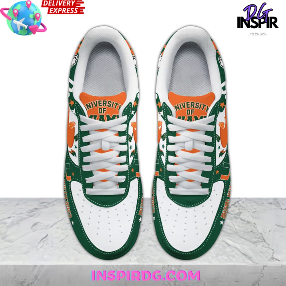 Ideafootwear Miami Hurricanes Air Low-Top Sneakers Shoes For Men And Women 7