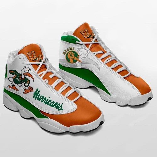 Ideafootwear Miami Hurricanes AJ13 Sneakers Shoes For Men And Women 3