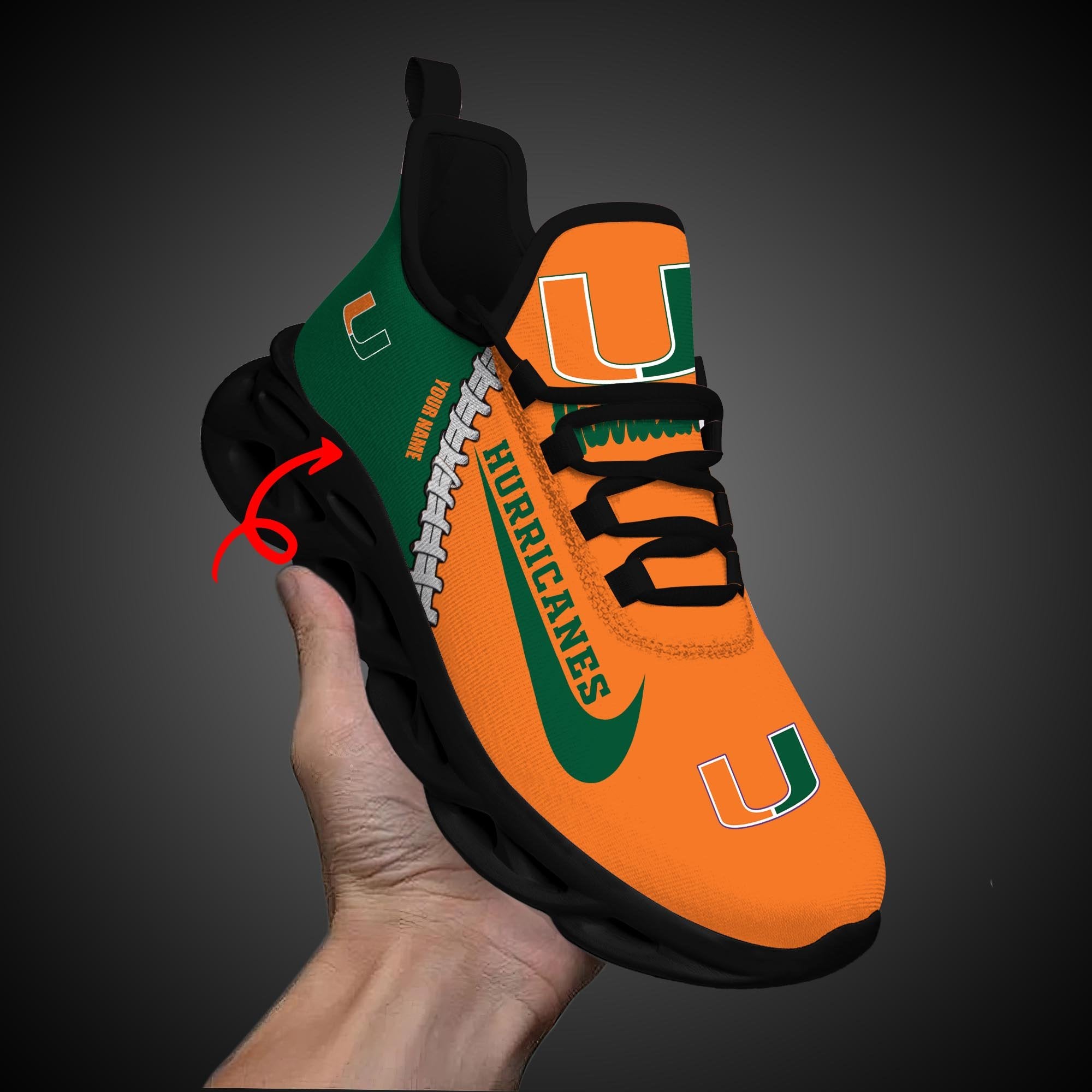 Ideafootwear Miami Hurricanes Max Soul Shoes Sneakers For Men And Women 2