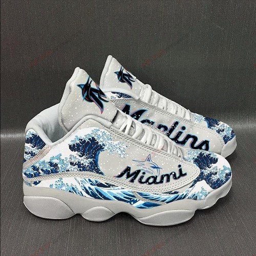 Ideafootwear Miami Marlins AJ13 Sneakers Shoes For Men And Women 1