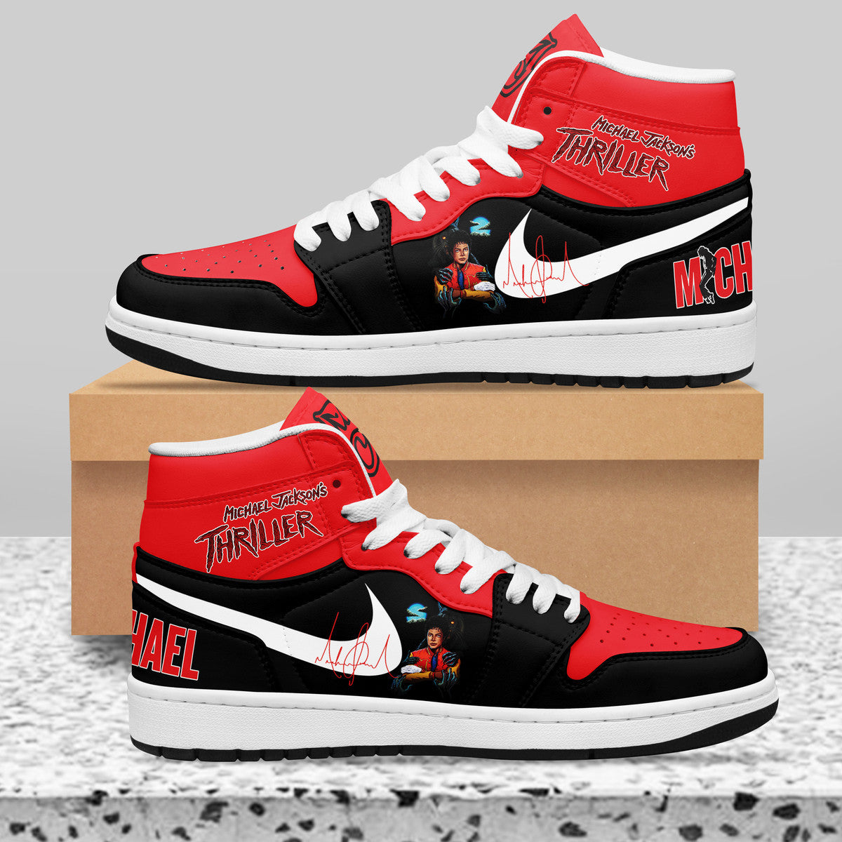 Ideafootwear Michael Jackson AJ1 High Sneakers Shoes For Men And Women 4