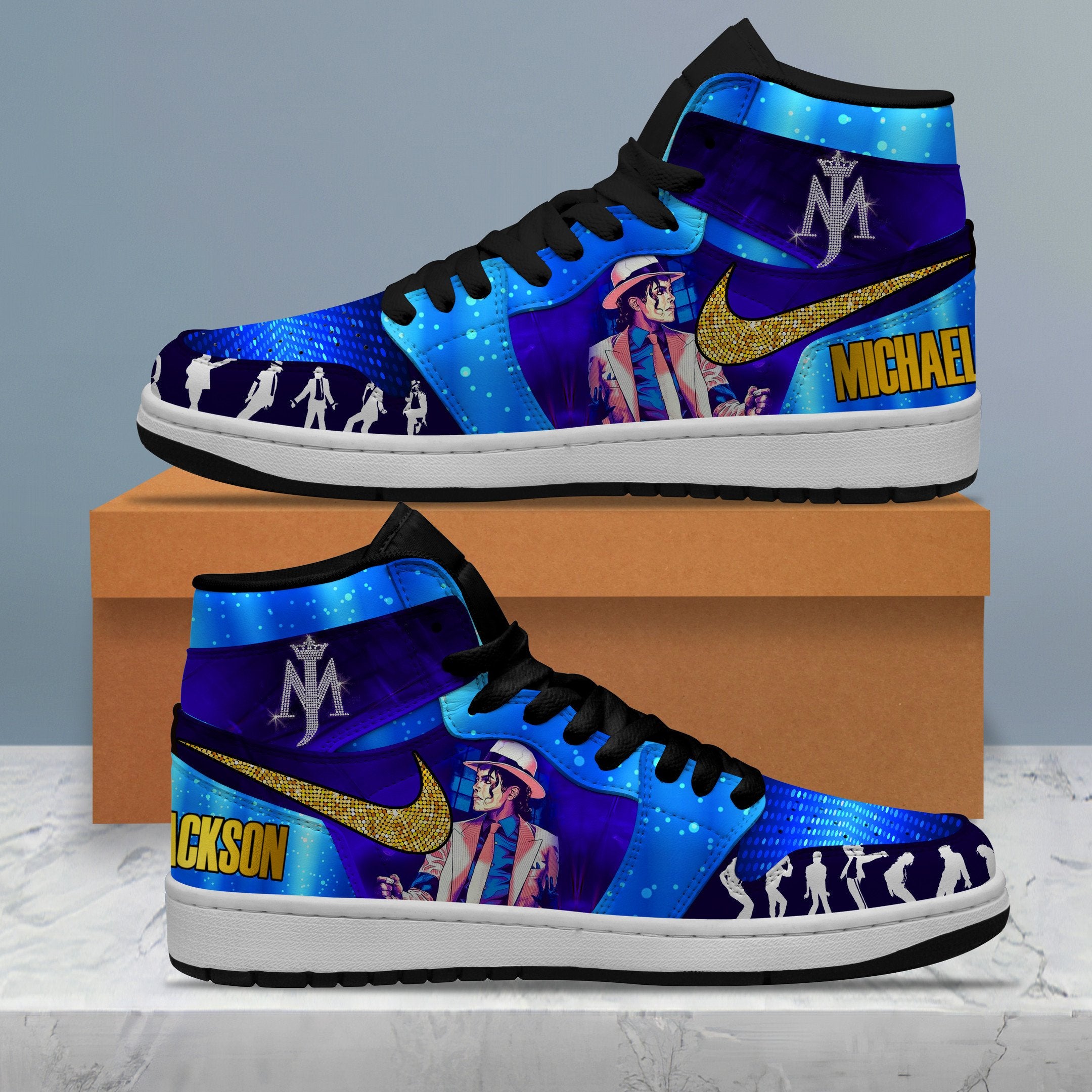 Ideafootwear Michael Jackson AJ1 High Sneakers Shoes For Men And Women 5