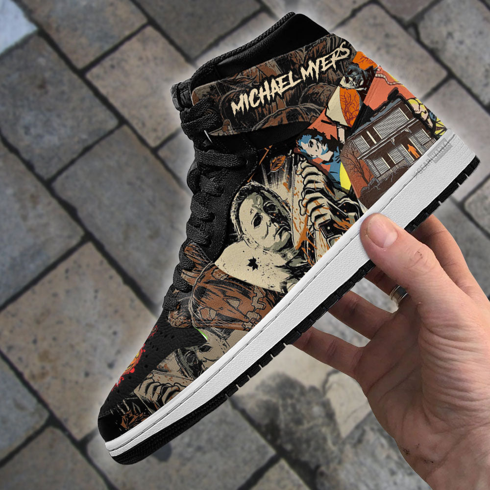 Ideafootwear Michael Myers AJ1 High Sneakers Shoes For Men And Women 2