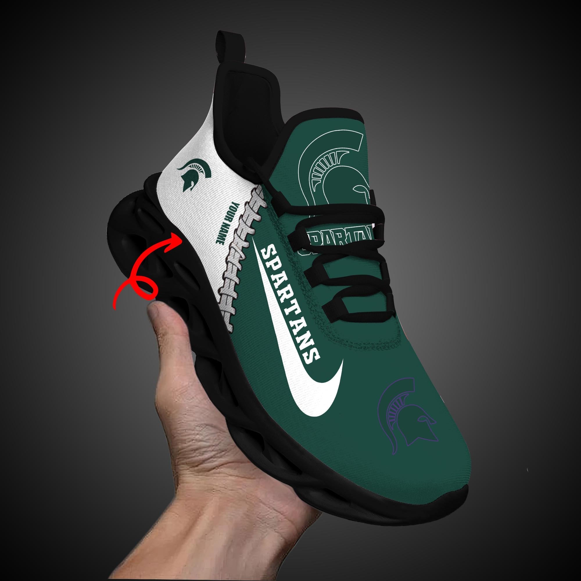 Ideafootwear Michigan State Spartans Max Soul Shoes Sneakers For Men And Women 1