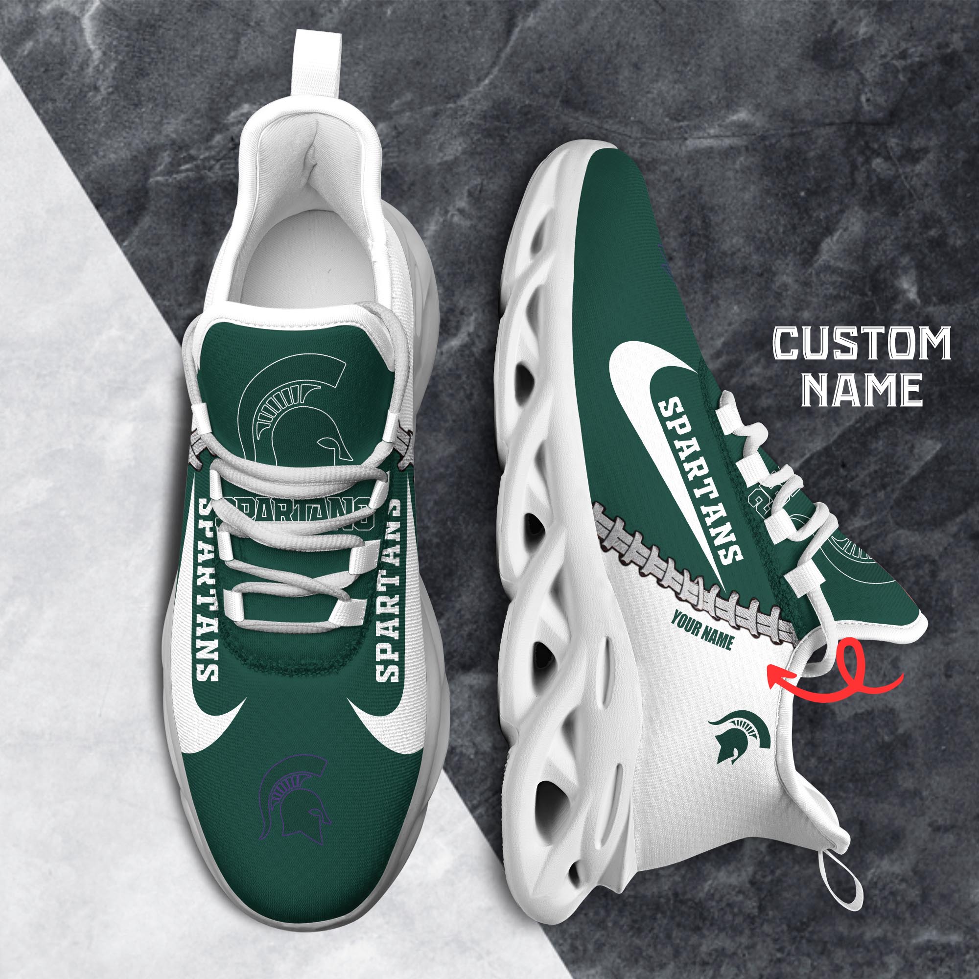 Ideafootwear Michigan State Spartans Max Soul Shoes Sneakers For Men And Women 1