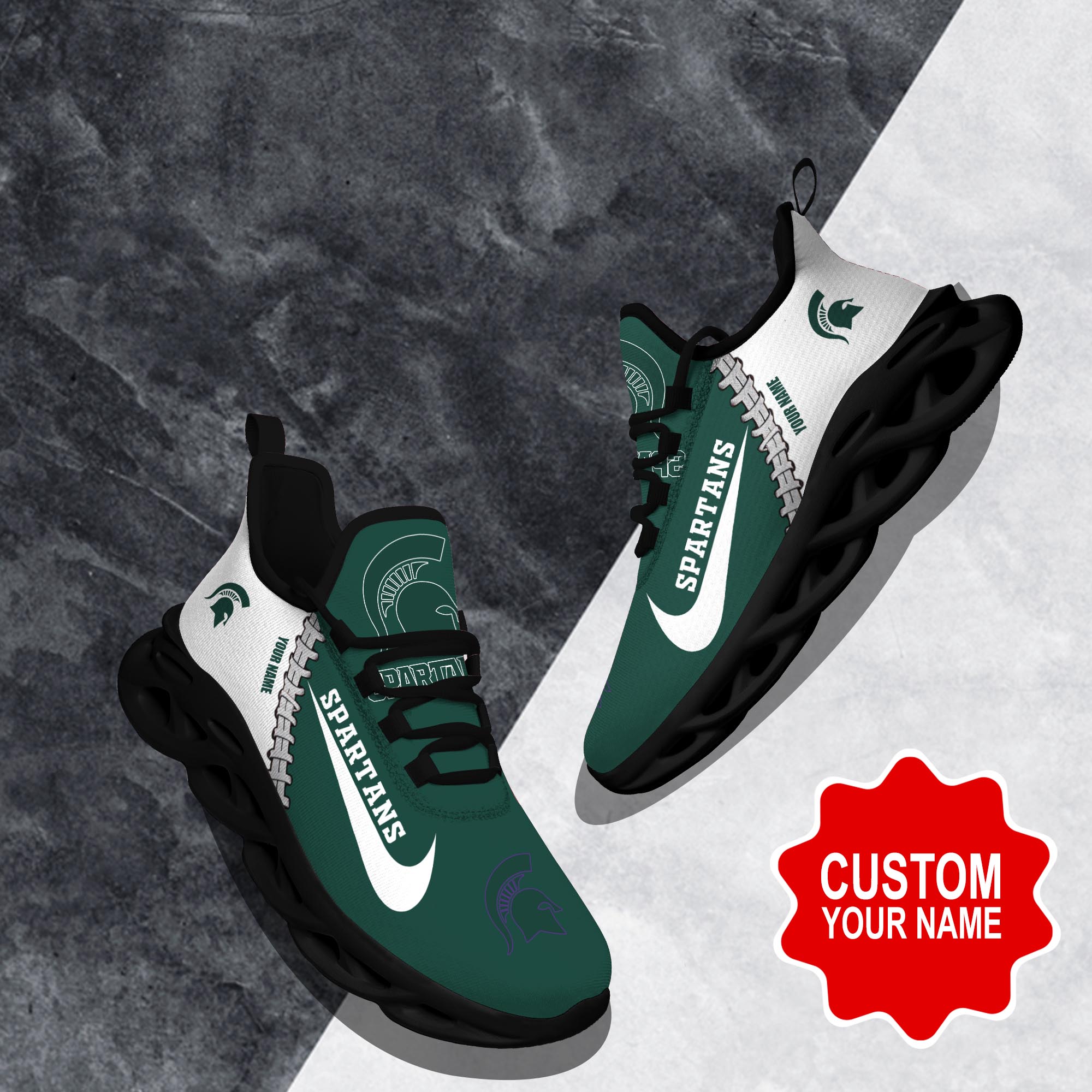 Ideafootwear Michigan State Spartans Max Soul Shoes Sneakers For Men And Women 1