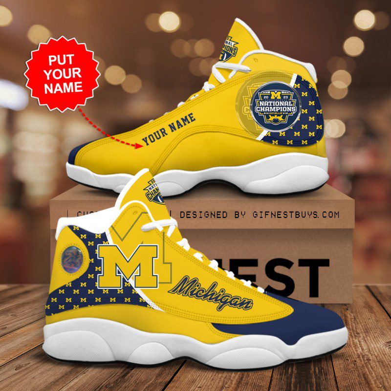 Ideafootwear Michigan Wolverines AJ13 Sneakers Shoes For Men And Women 3