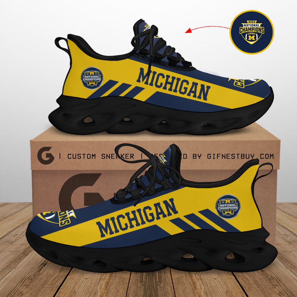 Ideafootwear Michigan Wolverines Max Soul Shoes Sneakers For Men And Women 4
