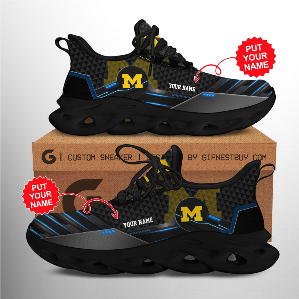 Ideafootwear Michigan Wolverines Max Soul Shoes Sneakers For Men And Women 3