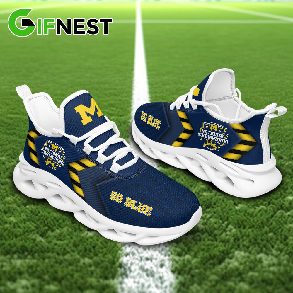 Ideafootwear Michigan Wolverines Max Soul Shoes Sneakers For Men And Women 9