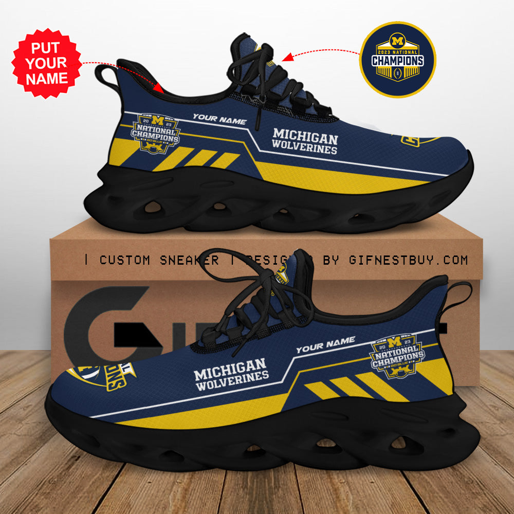 Ideafootwear Michigan Wolverines Max Soul Shoes Sneakers For Men And Women 6