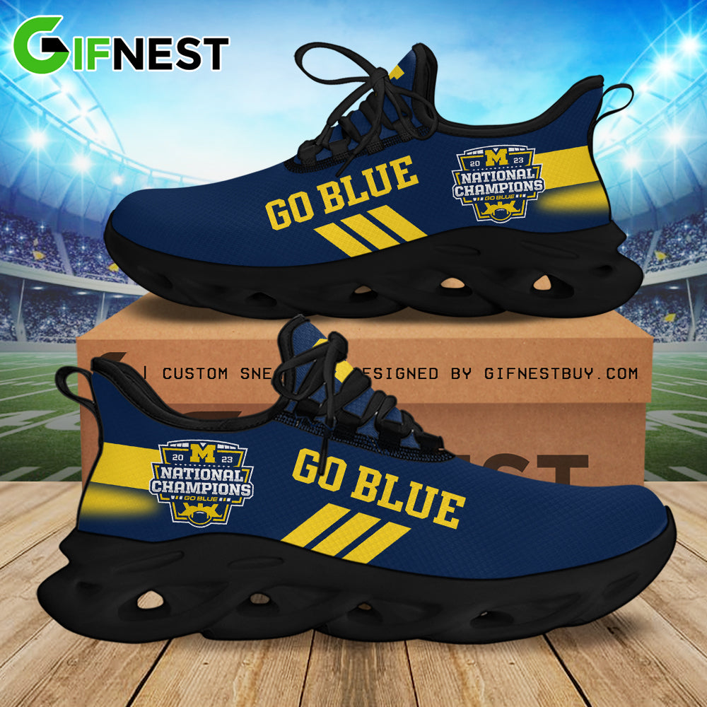 Ideafootwear Michigan Wolverines Max Soul Shoes Sneakers For Men And Women 10