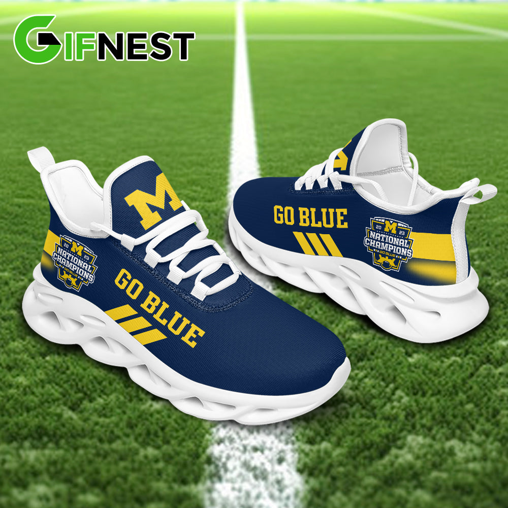Ideafootwear Michigan Wolverines Max Soul Shoes Sneakers For Men And Women 10