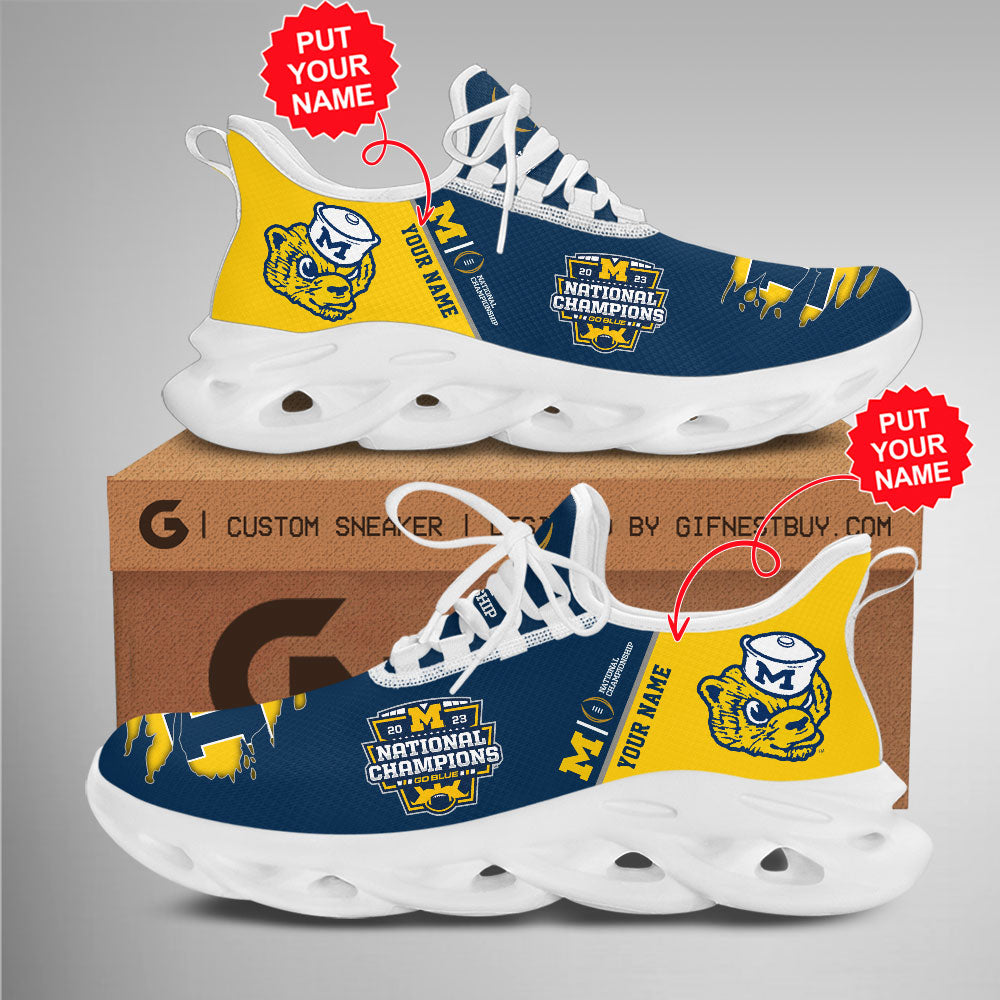 Ideafootwear Michigan Wolverines Max Soul Shoes Sneakers For Men And Women 7