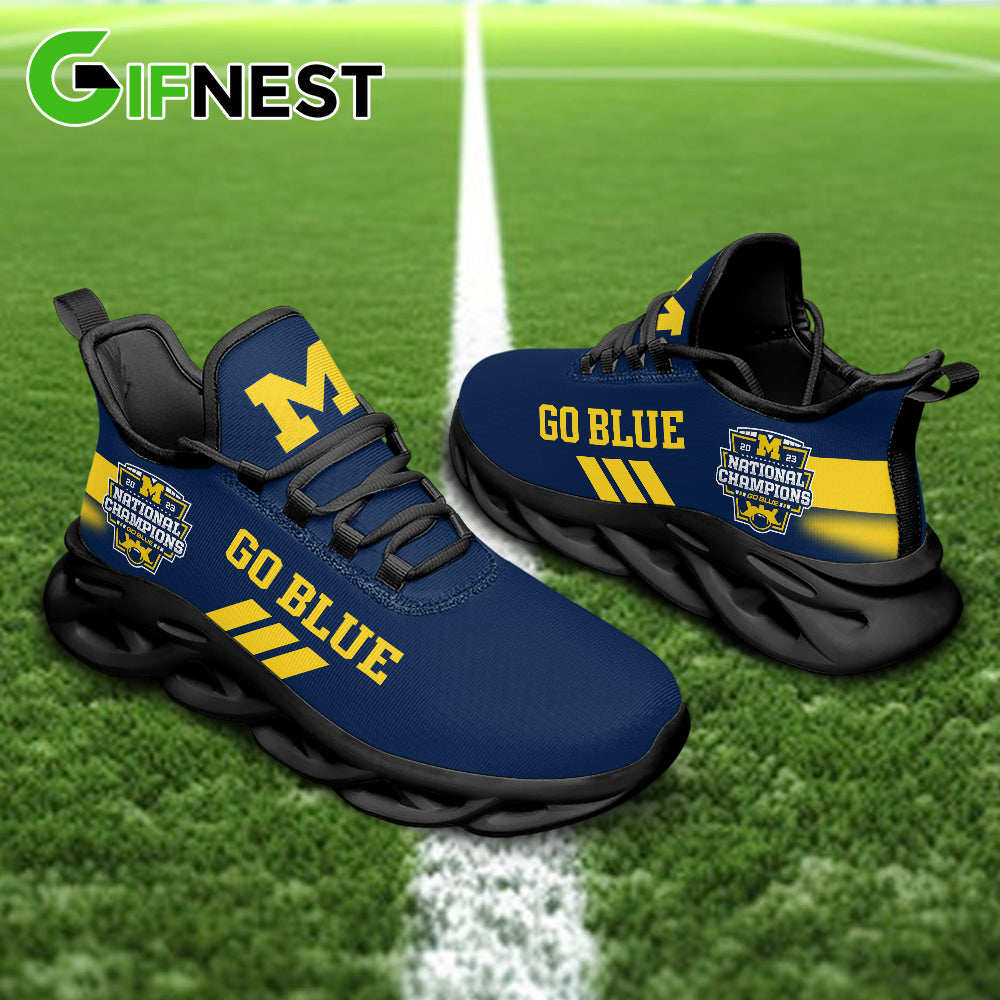 Ideafootwear Michigan Wolverines Max Soul Shoes Sneakers For Men And Women 10