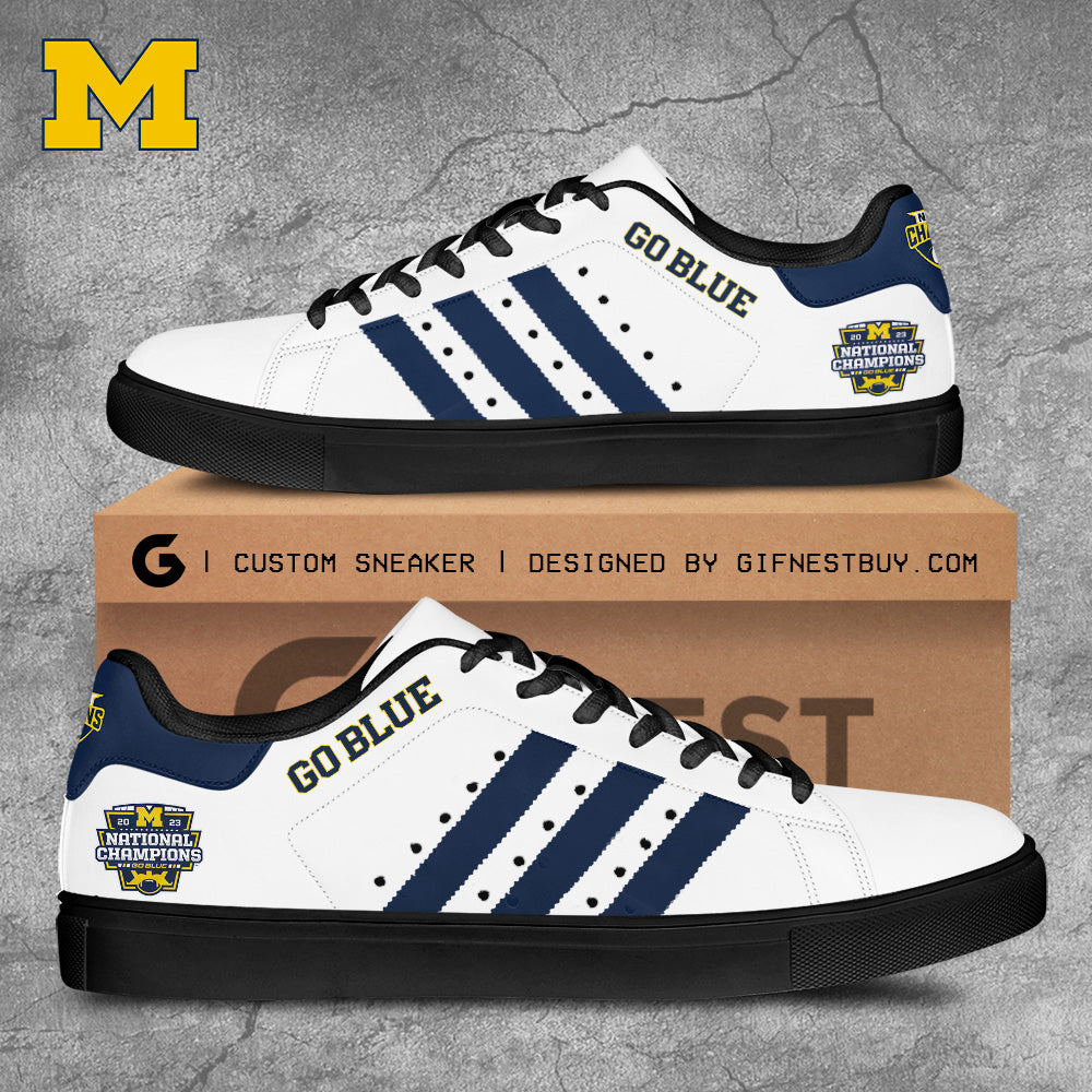 Ideafootwear Michigan Wolverines Skate Stan Shoes Sneakes For Men And Women 1