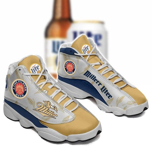 Ideafootwear Miller Lite Beer AJ13 Sneakers Shoes For Men And Women 1