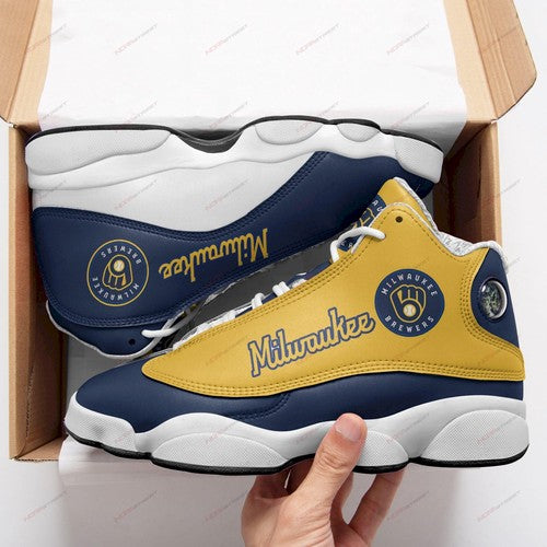 Ideafootwear Milwaukee Brewers AJ13 Sneakers Shoes For Men And Women 2