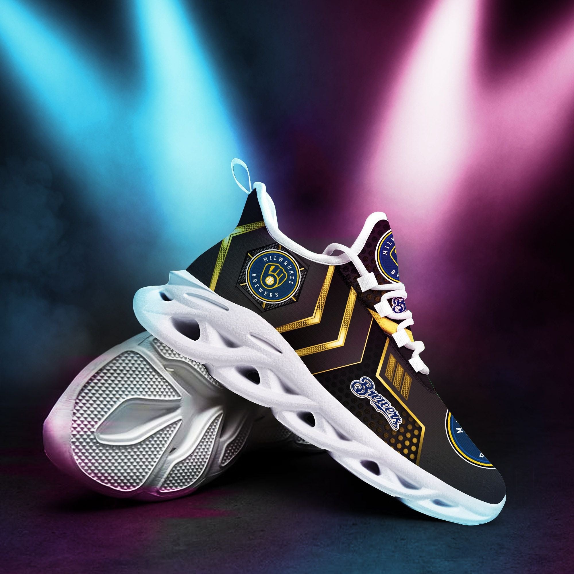 Ideafootwear Milwaukee Brewers Max Soul Shoes Sneakers For Men And Women 1