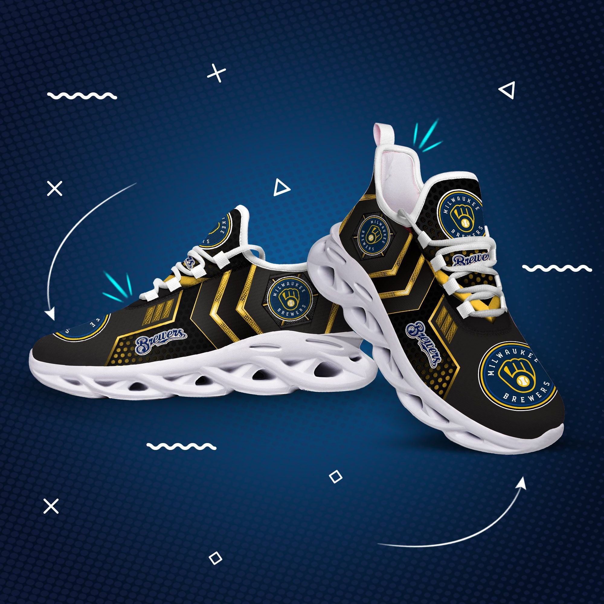 Ideafootwear Milwaukee Brewers Max Soul Shoes Sneakers For Men And Women 1