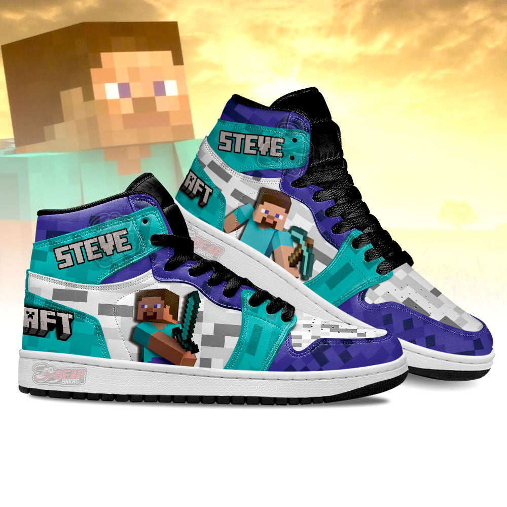Ideafootwear Minecraft AJ1 High Sneakers Shoes For Men And Women 7