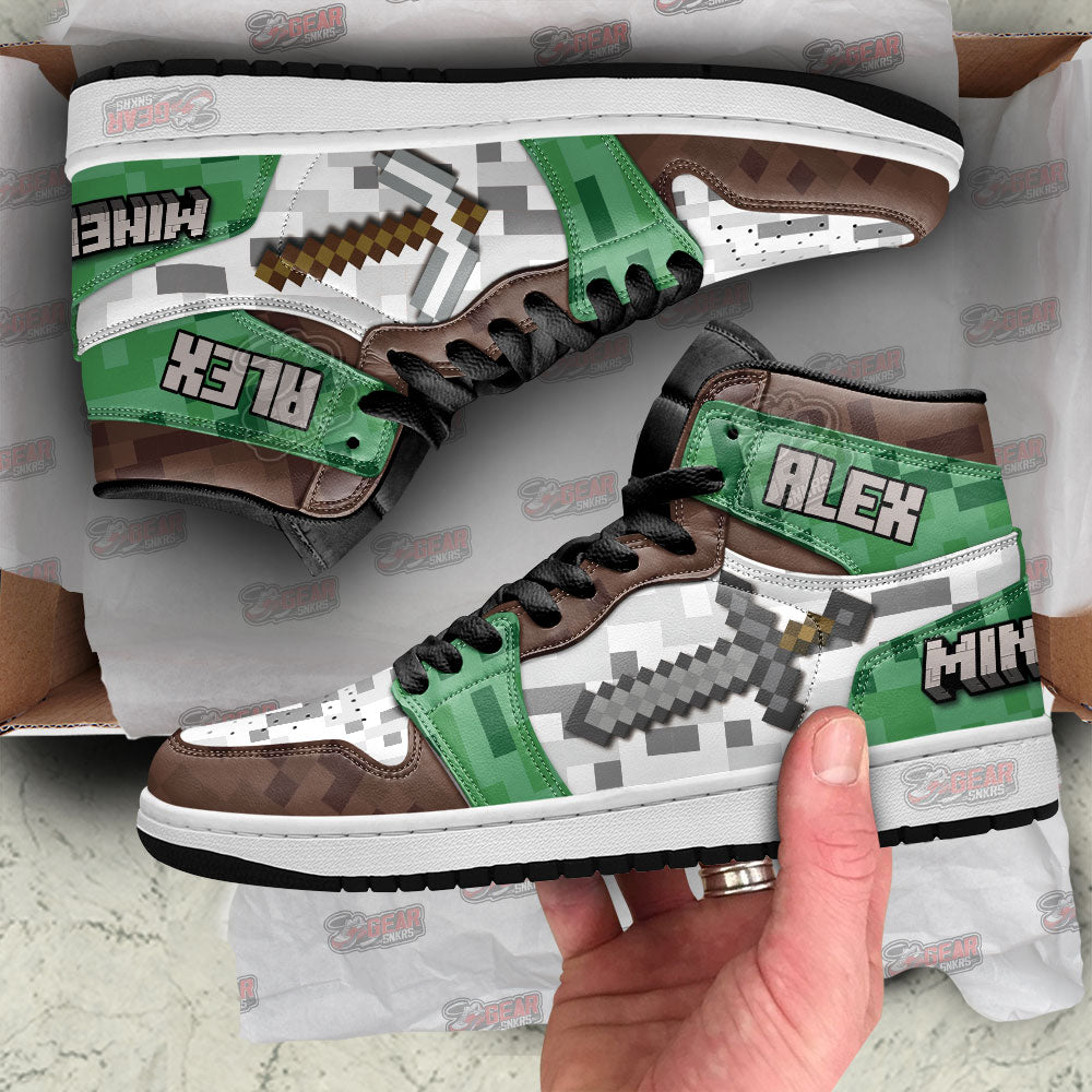Ideafootwear Minecraft AJ1 High Sneakers Shoes For Men And Women 14