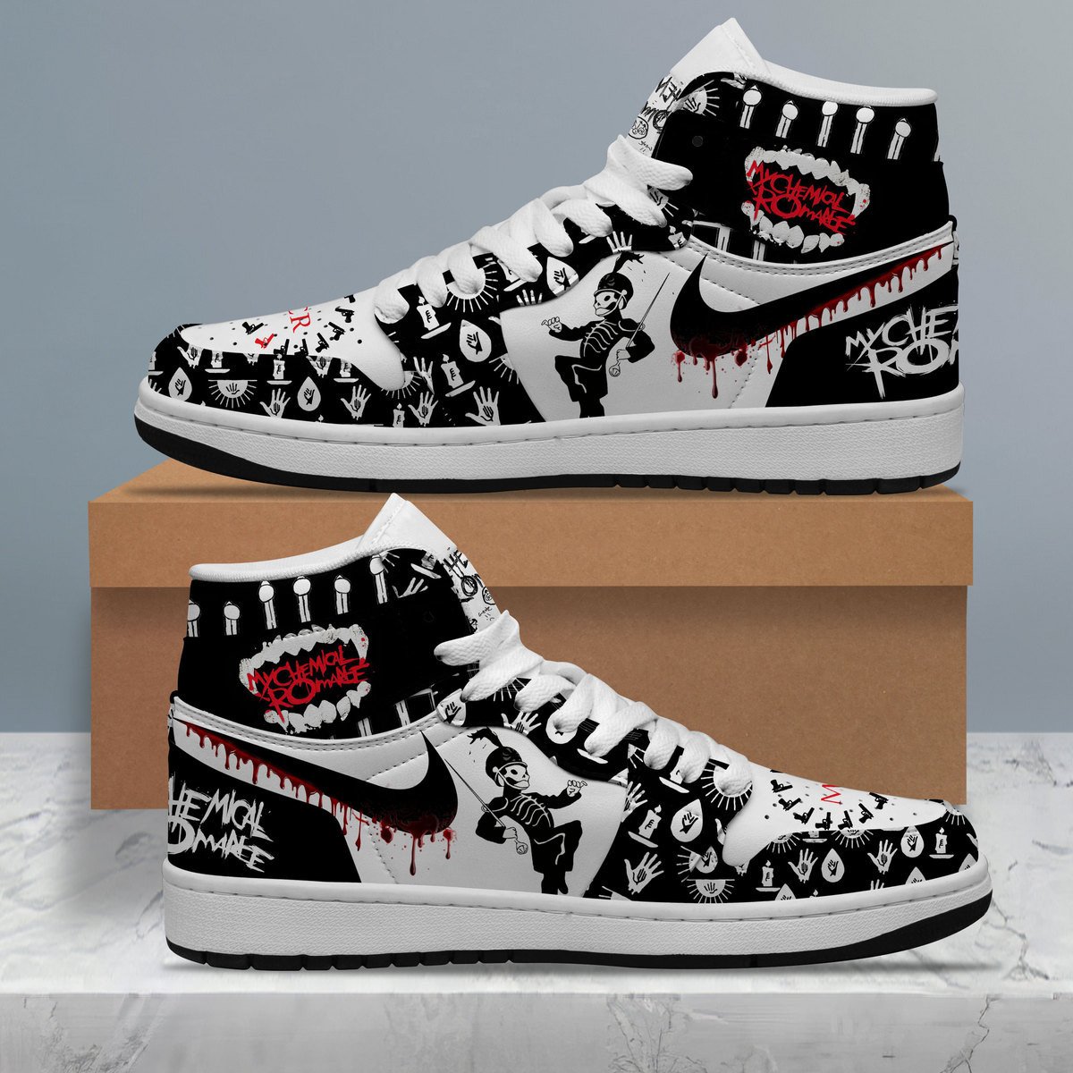 Ideafootwear Minecraft AJ1 High Sneakers Shoes For Men And Women 3