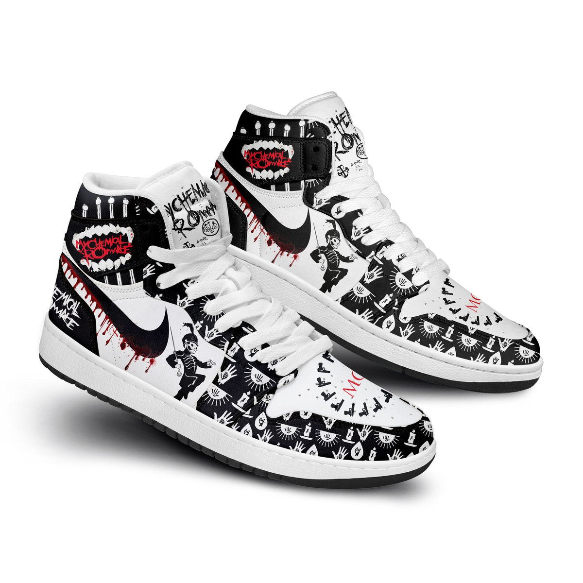 Ideafootwear Minecraft AJ1 High Sneakers Shoes For Men And Women 3