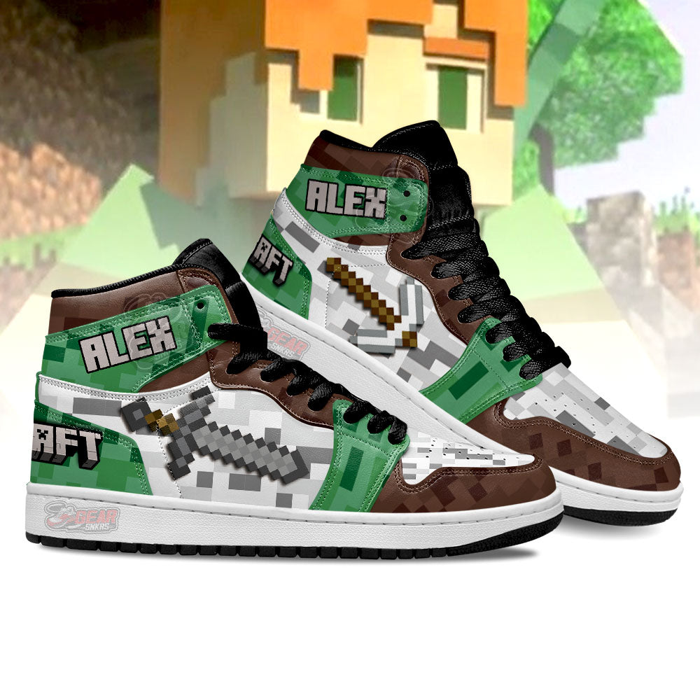 Ideafootwear Minecraft AJ1 High Sneakers Shoes For Men And Women 14