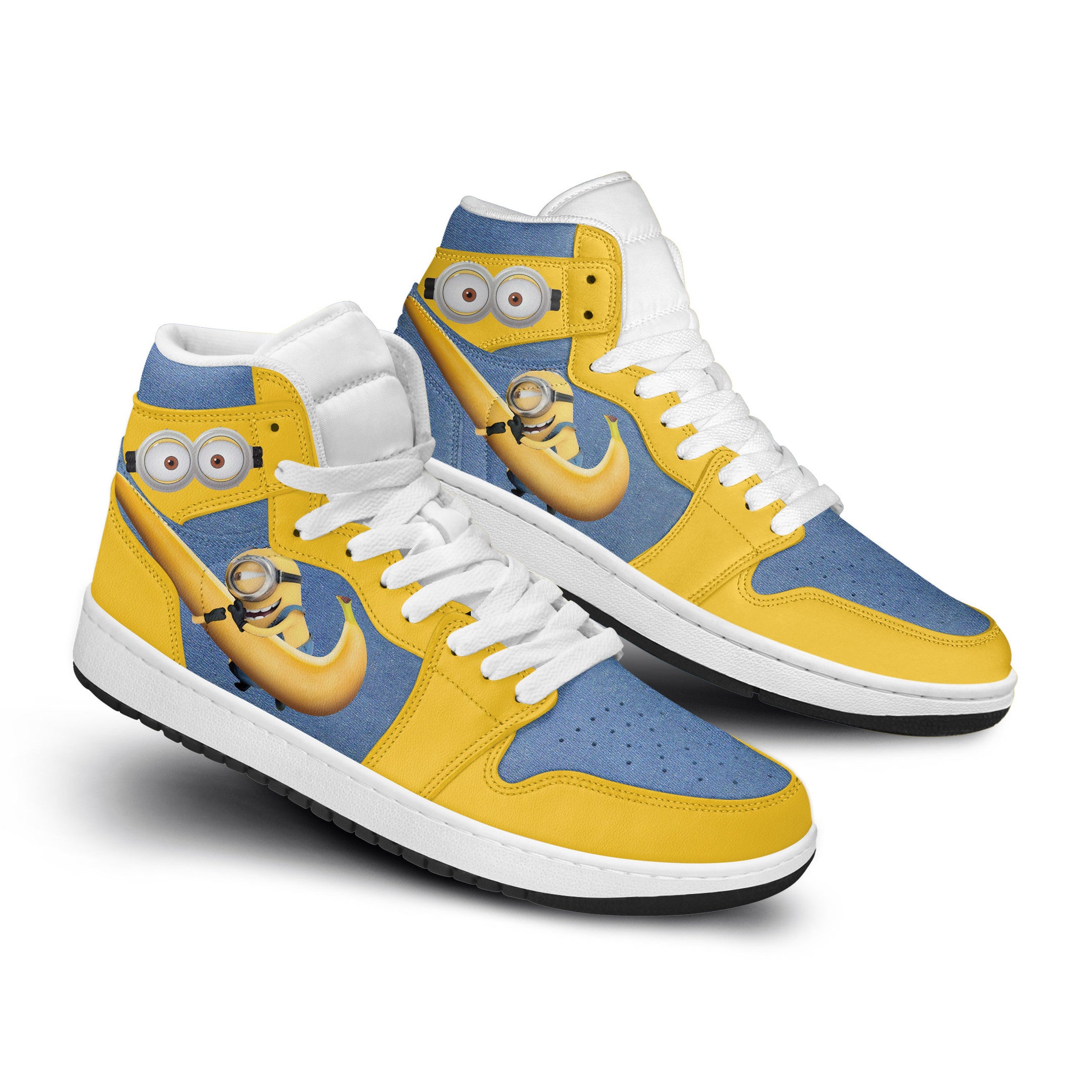 Ideafootwear Minions AJ1 High Sneakers Shoes For Men And Women 2