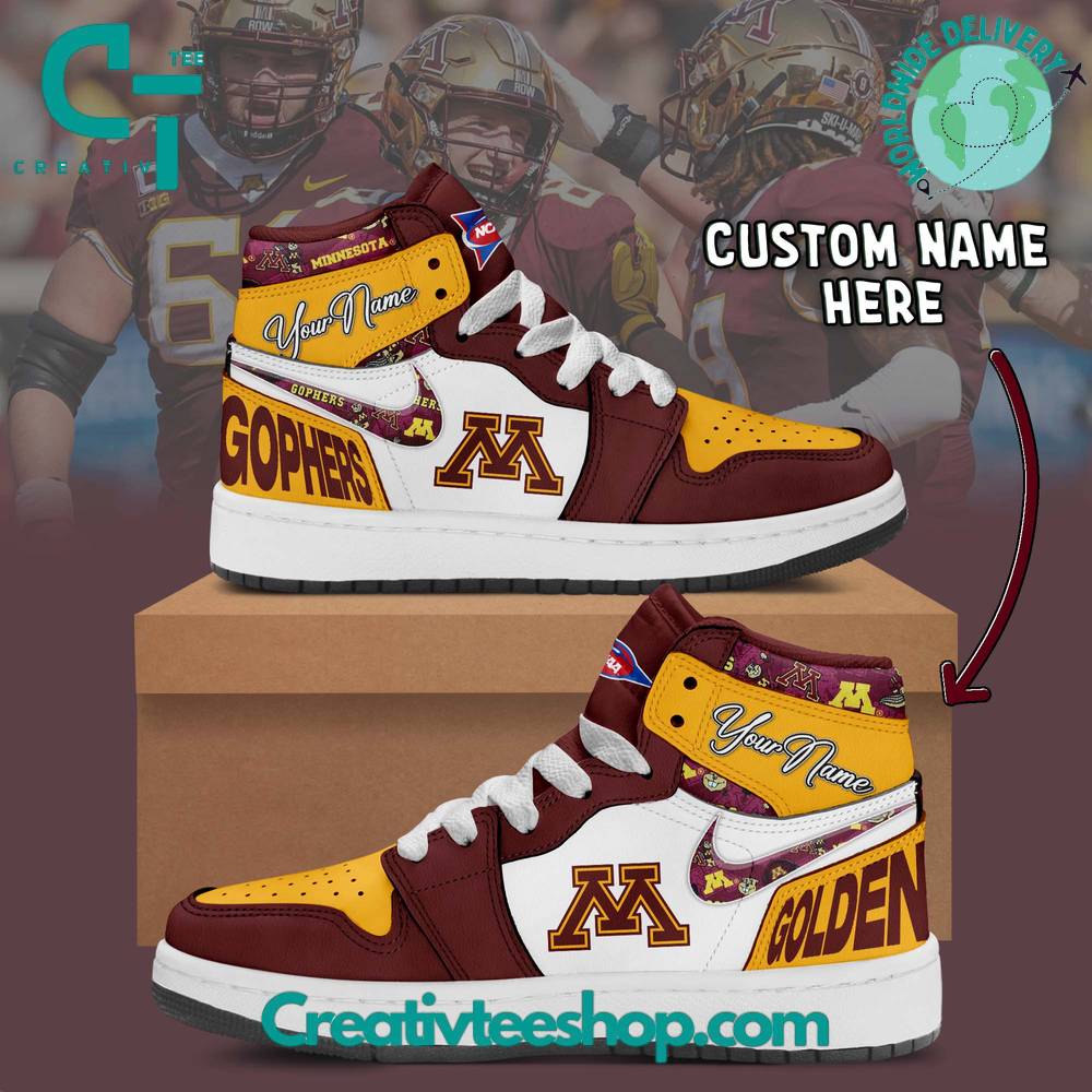 Ideafootwear Minnesota Golden Gophers AJ1 High Sneakers Shoes For Men And Women 1