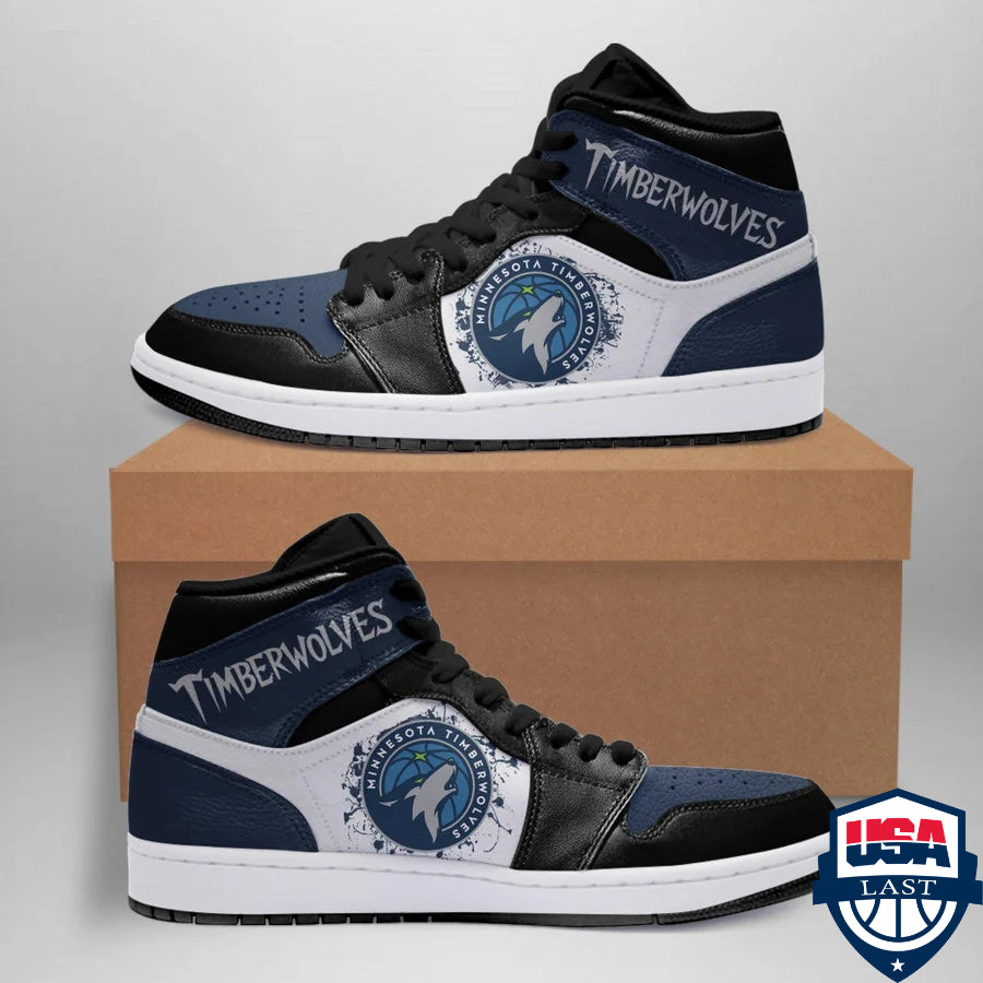 Ideafootwear Minnesota Timberwolves NBA AJ1 High Sneakers Shoes For Men And Women 2