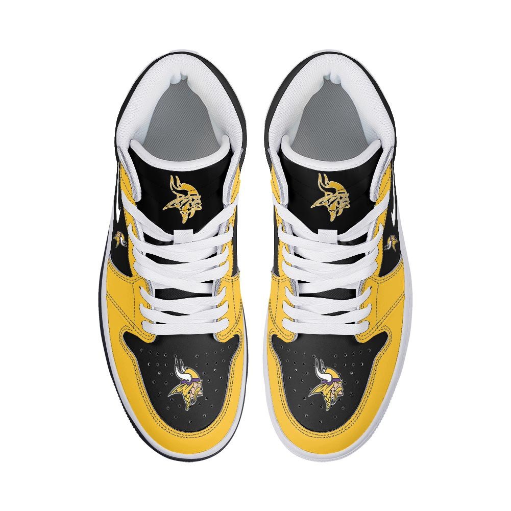 Ideafootwear Minnesota Vikings AJ1 High Sneakers Shoes For Men And Women 10