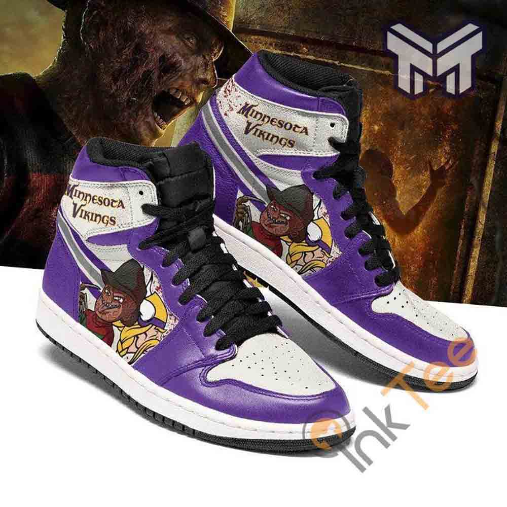 Ideafootwear Minnesota Vikings AJ1 High Sneakers Shoes For Men And Women 12