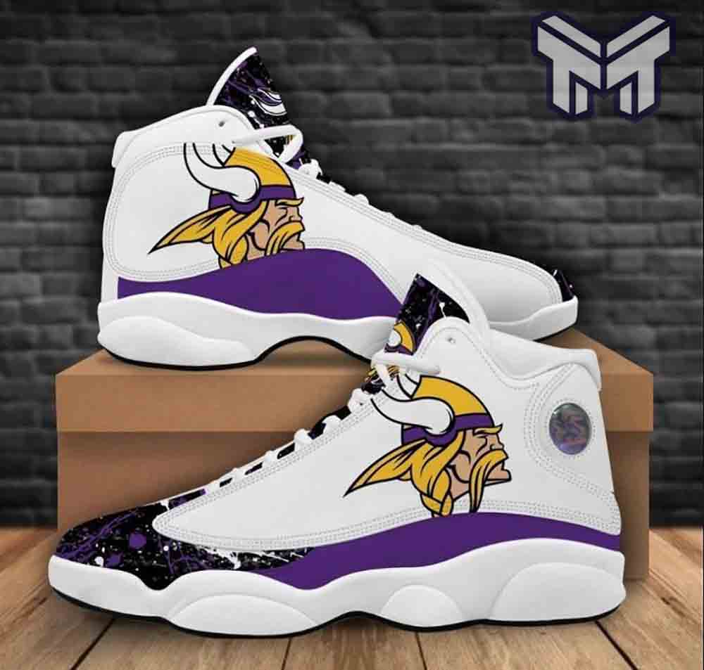 Ideafootwear Minnesota Vikings AJ13 Sneakers Shoes For Men And Women 4