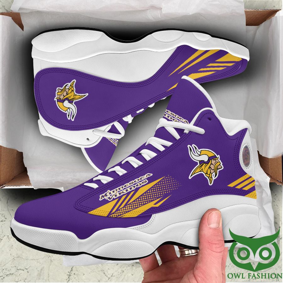 Ideafootwear Minnesota Vikings AJ13 Sneakers Shoes For Men And Women 17