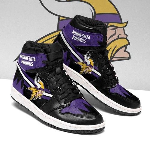 Ideafootwear Minnesota Vikings NFL AJ1 High Sneakers Shoes For Men And Women 12