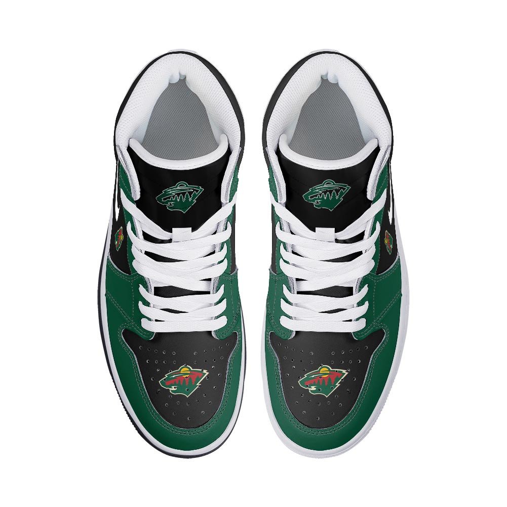 Ideafootwear Minnesota Wild AJ1 High Sneakers Shoes For Men And Women 4