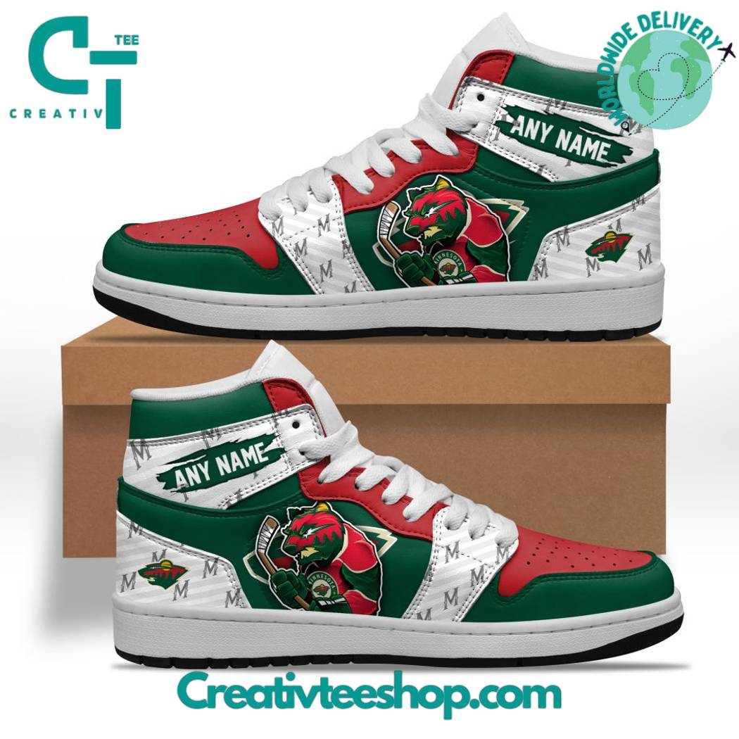 Ideafootwear Minnesota Wild AJ1 High Sneakers Shoes For Men And Women 1